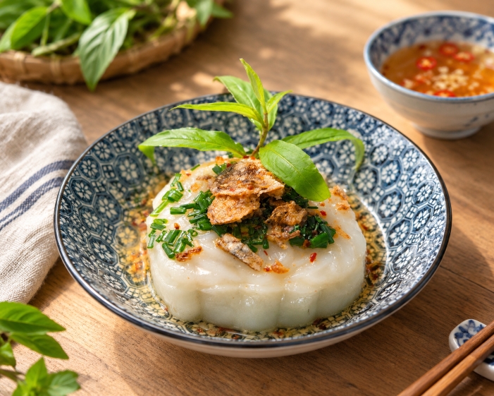 Bánh ít trần Vietnamese glutinous rice dumplings with shrimp and pork